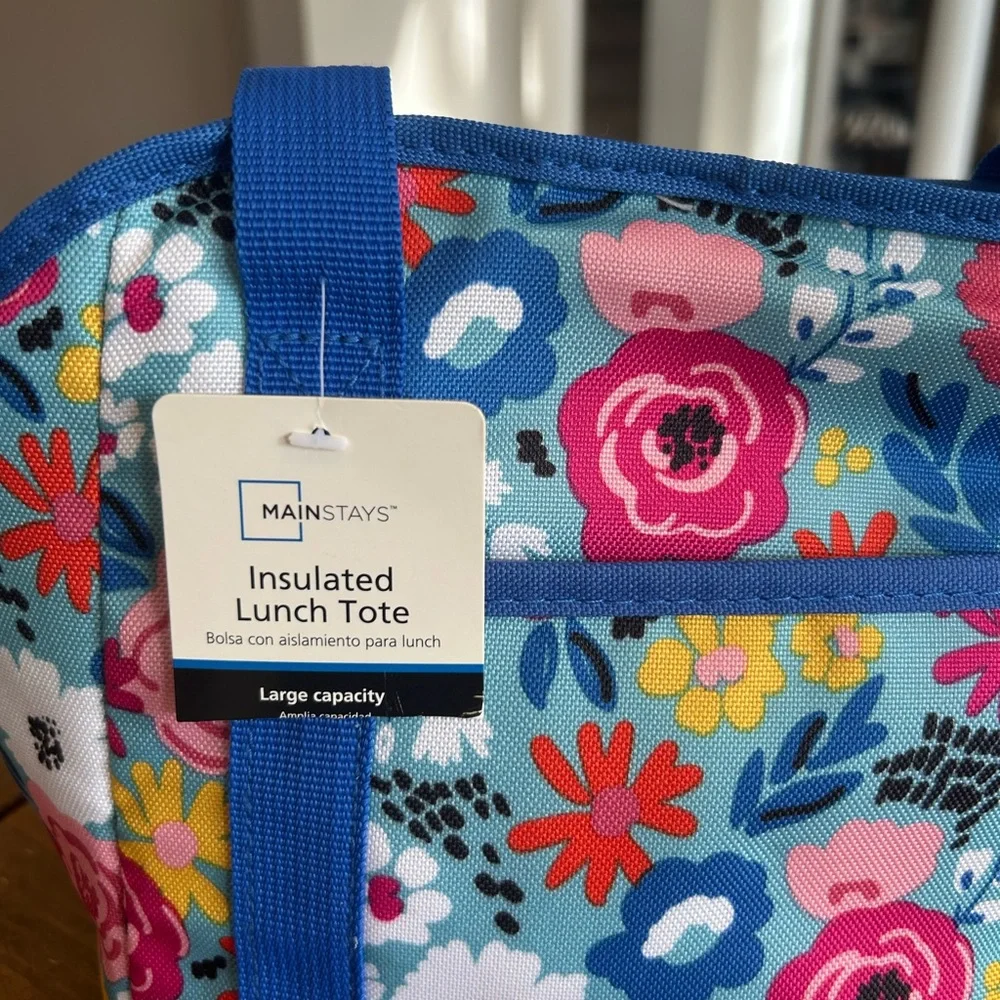 NWT Mainstays Insulated lunch tote floral design 14 x 8”